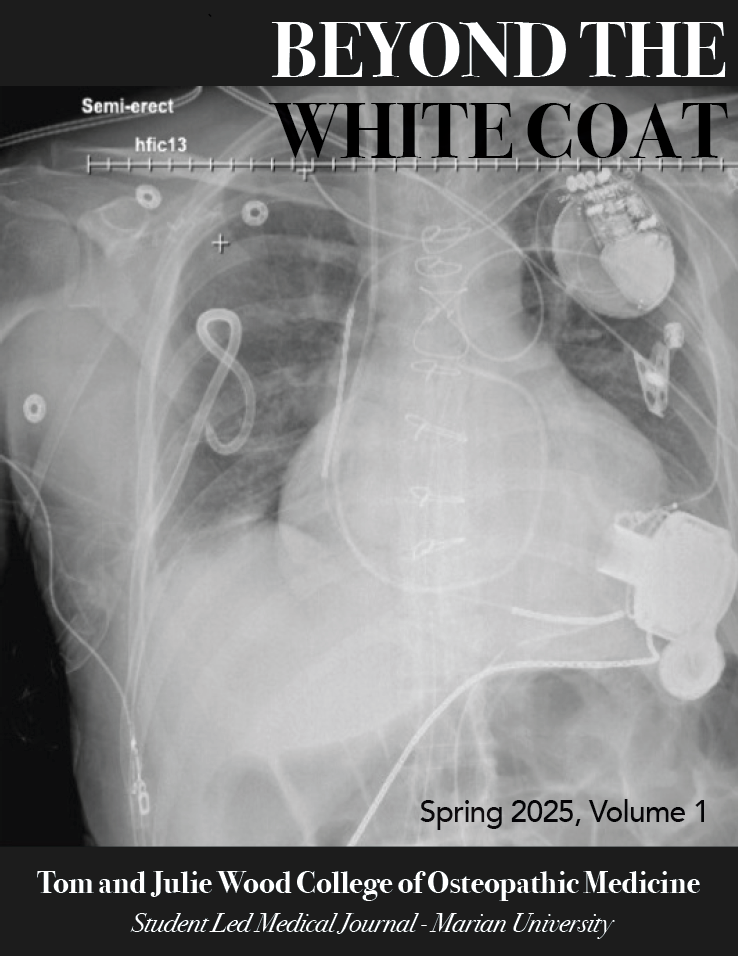Title: Beyond the White Coat.  Image: Chest X-ray of patient