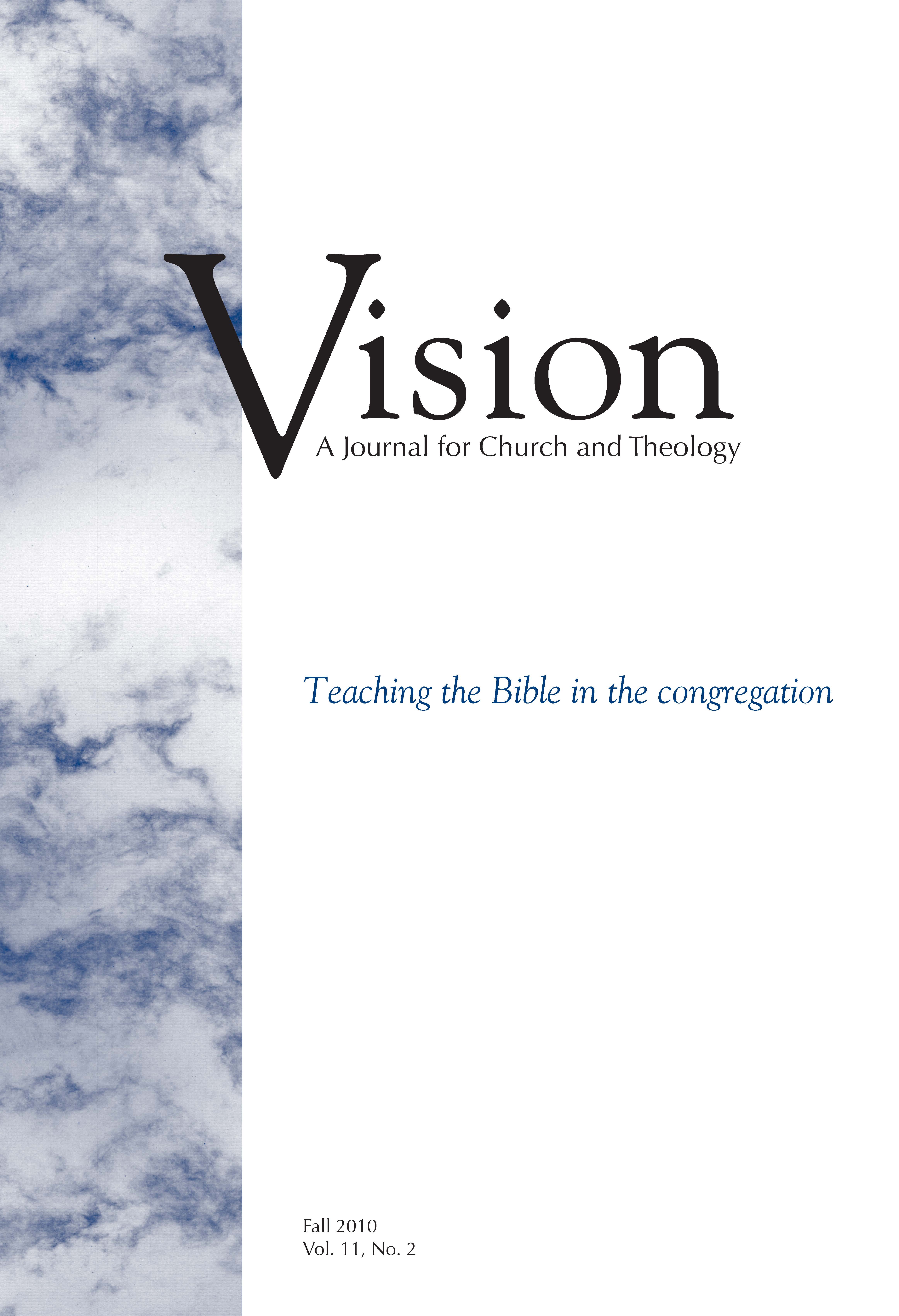 vision cover teaching the bible in the congregation