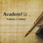 AcademFic Cover Image depicting a quill pen and ink pot